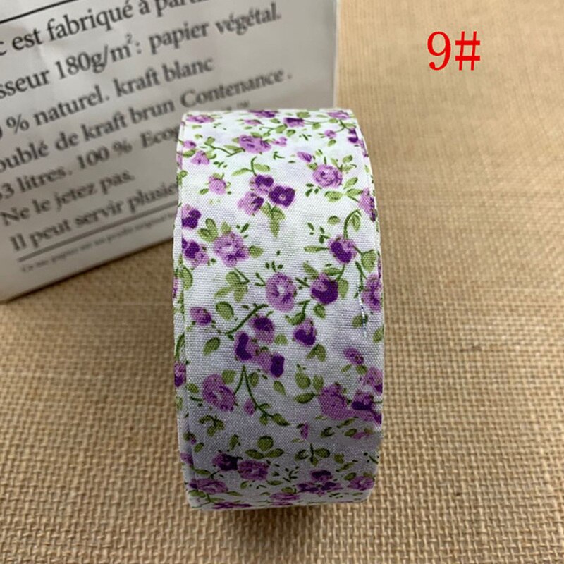 10 yardas de flores impresas algodón gasa telas borde cinta para manualidades de costura hágalo usted mismo diagonal encuadernación tela embalaje Decoración: 9