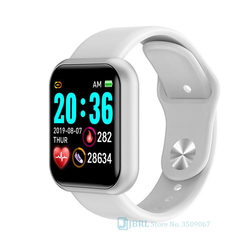 Nouvelle montre intelligente femmes hommes martwatch pour Android IOS électronique horloge intelligente Wach Fitness Tracker haut carré montre intelligente: Y68 white