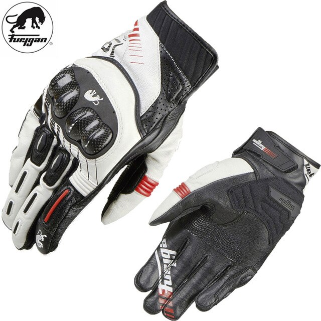 Guantes de fibra de carbono con , guantes de moto 3D, guantes de conducción transpirables y secos, guantes de montar en 4 colores: white / XL