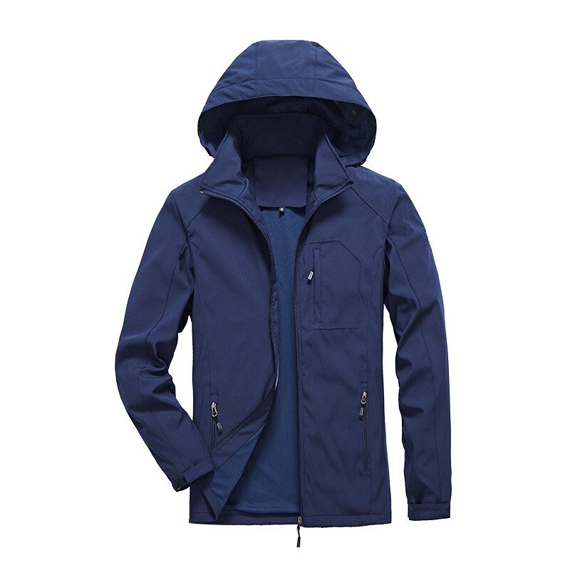 Chaqueta impermeable para parejas de deportes al aire libre chaqueta fina de primavera y otoño para hombres y mujeres de una sola capa resistente al viento impermeable: Azul / 3XL