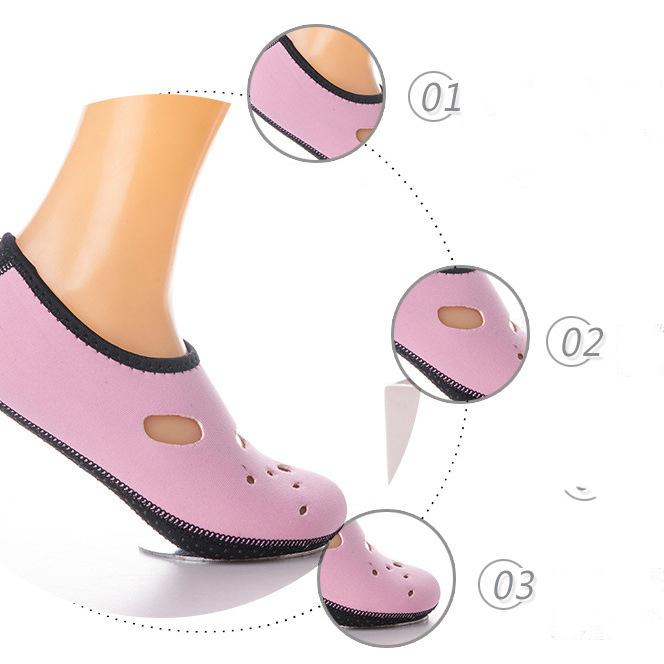 Nadadeiras antiderrapantes sapatos de praia à beira-mar sapatos de inicialização de mergulho de secagem rápida anti-deslizamento meias esportes aquáticos treino sapato de mergulho: Pink / XXL