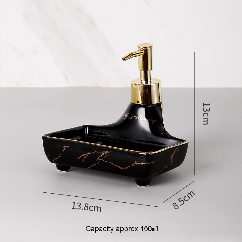 Ceramic Shampoo Bottle Modern Bathroom Soap Dispenser Set Household Dual Purpose Squeeze Bottled Daily Necessities: A2 150ml