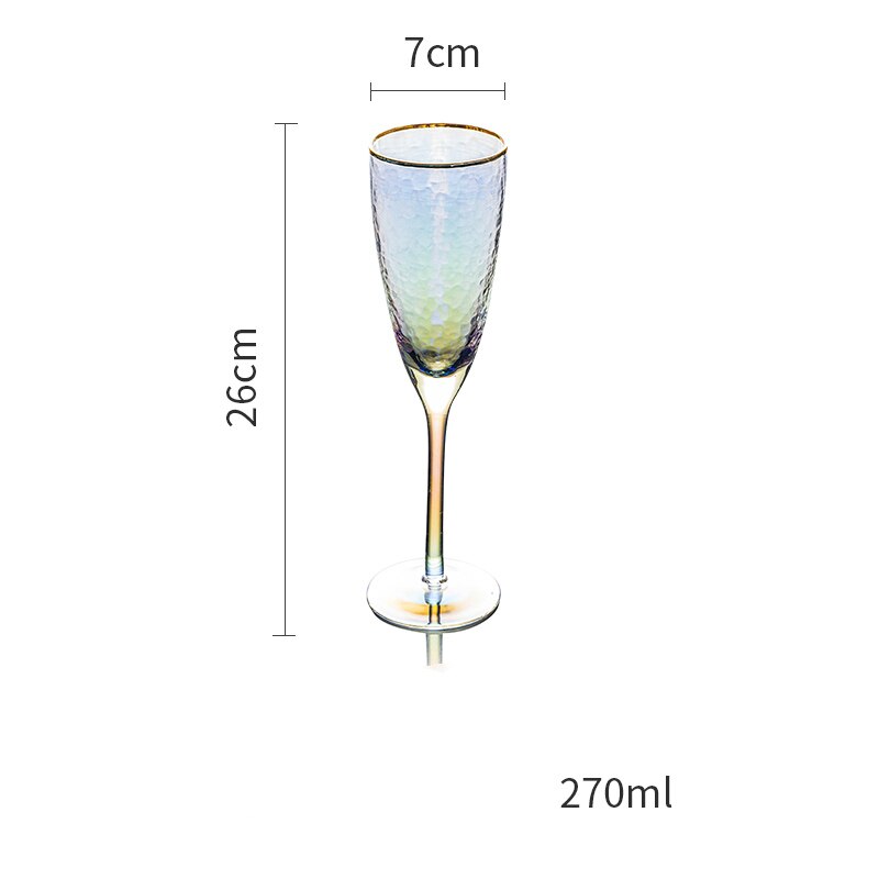 Ionen Beschichtung Hammer Regenbogen Kristall Becher Burgund Rotwein Glas Tasse Kerzenlicht-Abendessen Romantische Hochzeit Champagner Flöte Coupés: Champagner Glas