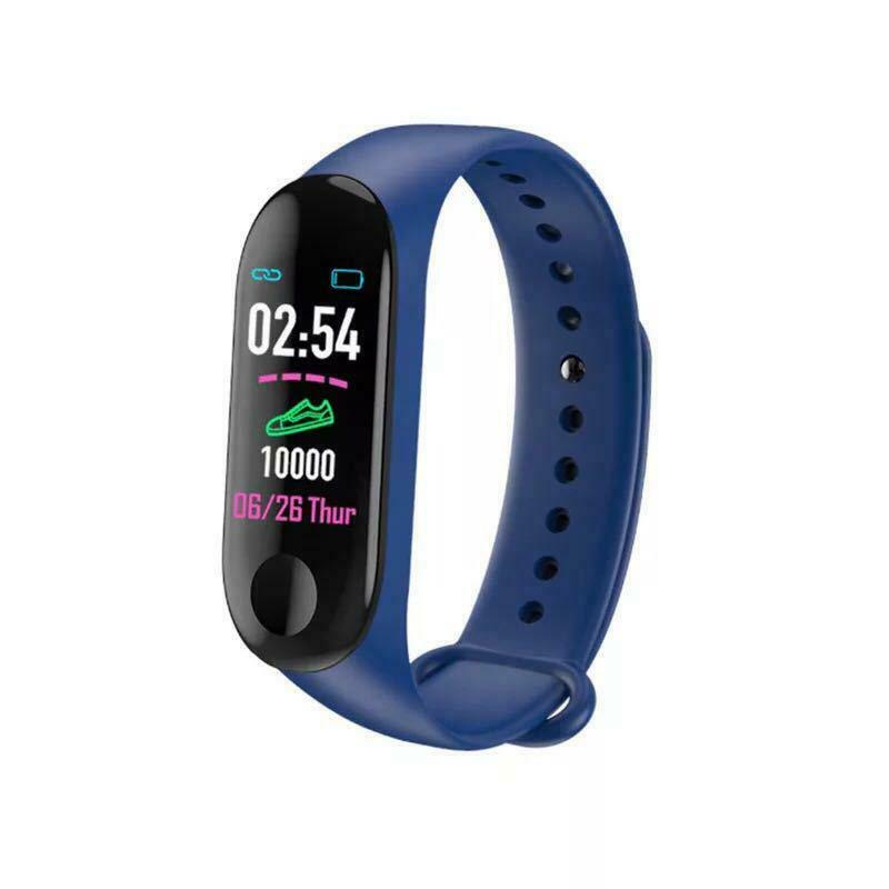 M3 Plus Band Bluetooth Smart Horloge Hartslag Fitness Tracker Armband Polsband: Blue