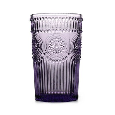 350ml colorido classe copo gravura flor copo de água copo de café copo de vidro suco de leite copo de chá drinkware caneca presente: Purple