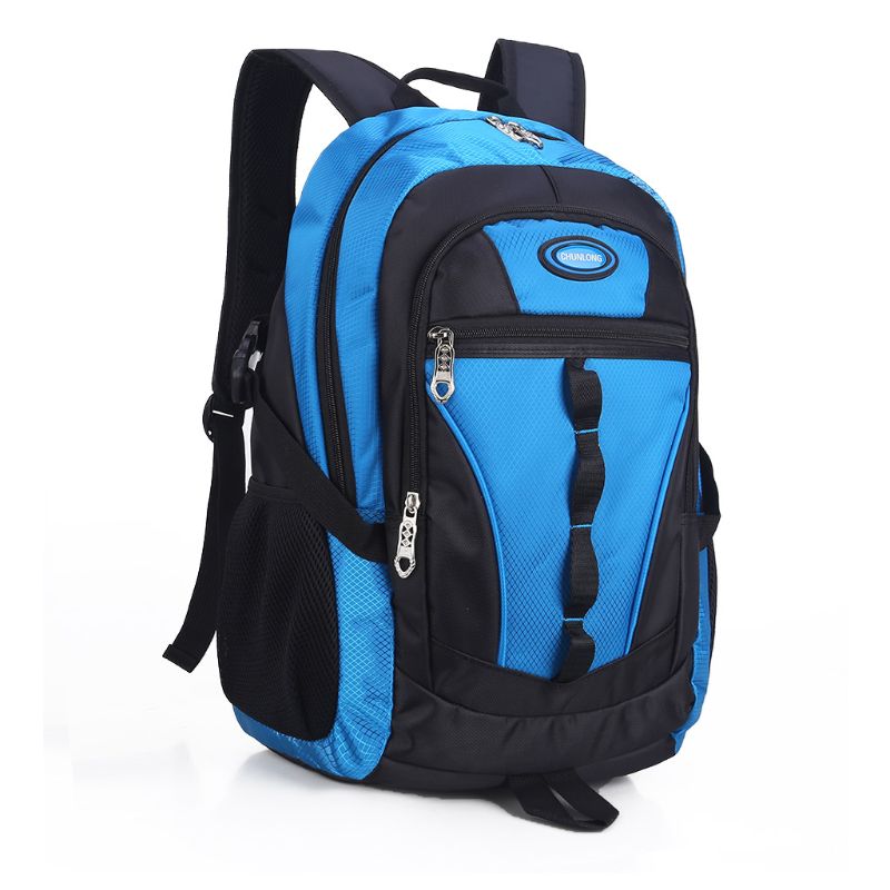 Mode Nylon Rugzak Schooltas Casual College Dagrugzak Voor Tiener: Blauw