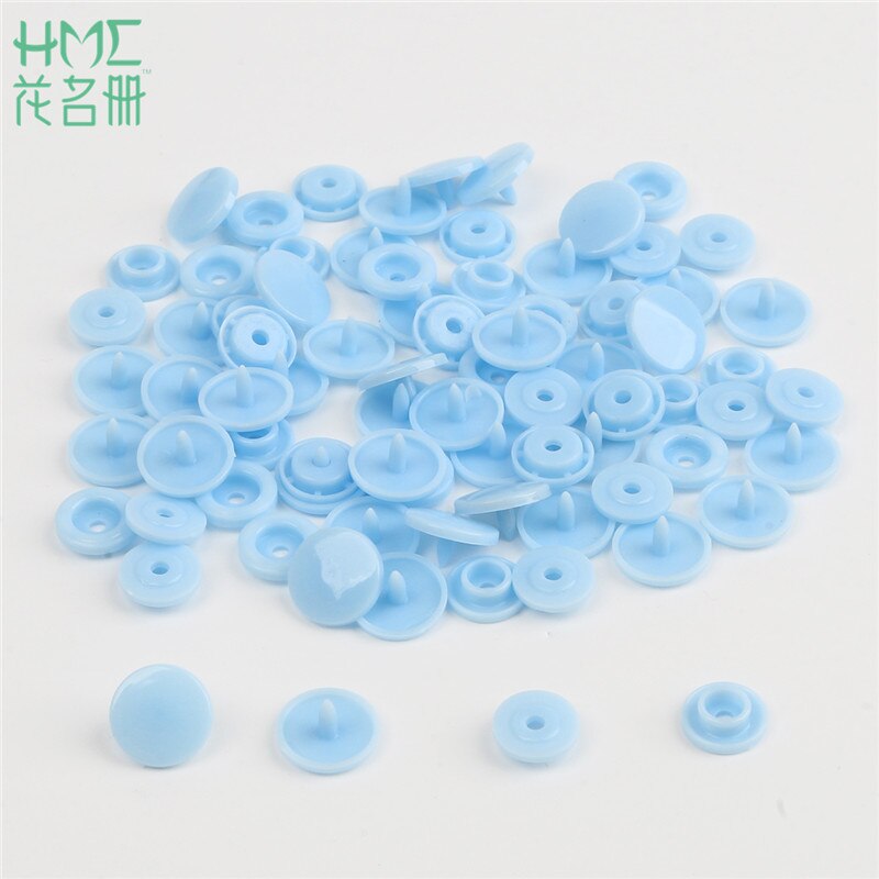 Lowest Price 50 Sets Baby Resin Snap Buttons T5 12mm Plastic Snaps Clothing Accessories Press Stud Fasteners Clips Scrapbooking: Sky Blue