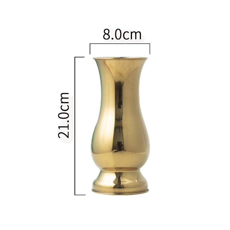 Chinese Stijl tafelblad Vazen Moderne Minimalistische Mode Ornamenten Ambachten Decoratieve Roestvrij Staal Vaas metalen Vazen: 3.2inch Golden