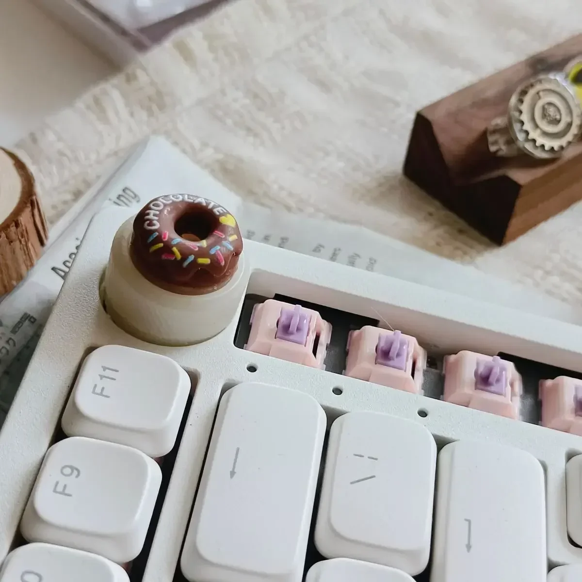 Hi75 Keyboard Knob Replacement Core Clickable Artisan Keycap Custom Translucent Volume Knob Core Gaming Mechanical Keyboard: BROWN