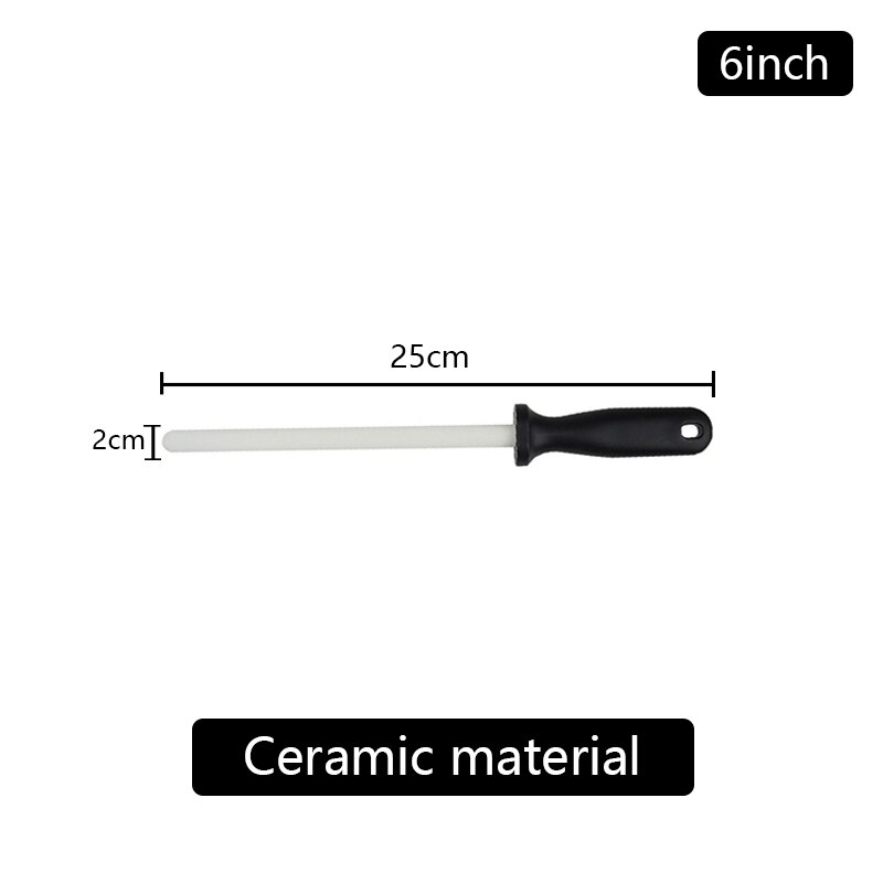 Knife Sharpener Sharpening Stone Kitchen accessories gadgets Tools grinding Honing Carbon Musats stick Rod Steel Diamond ceramic: Ceramics 6