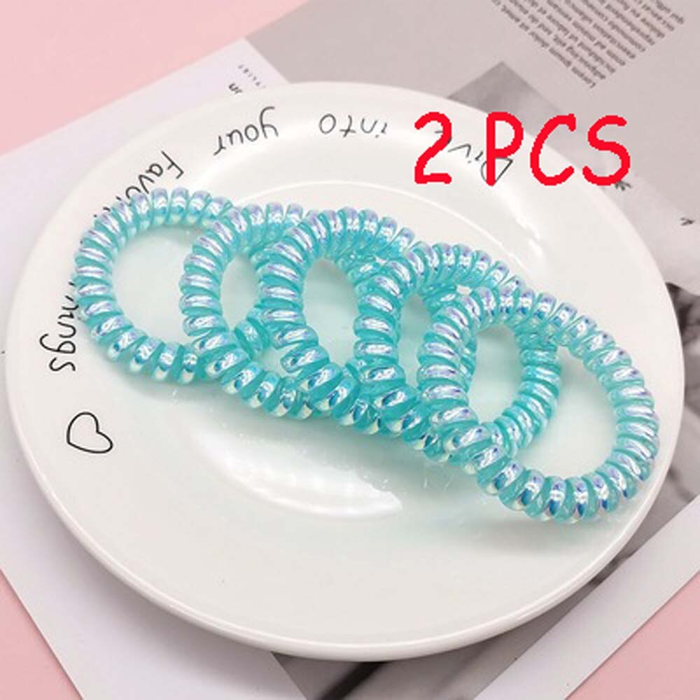 2 pcs goma para acessórios de cabelo anel de cabelo corda traceless feminino goma elástico faixas de cabelo para mulheres goma telefone fio scrunchy
