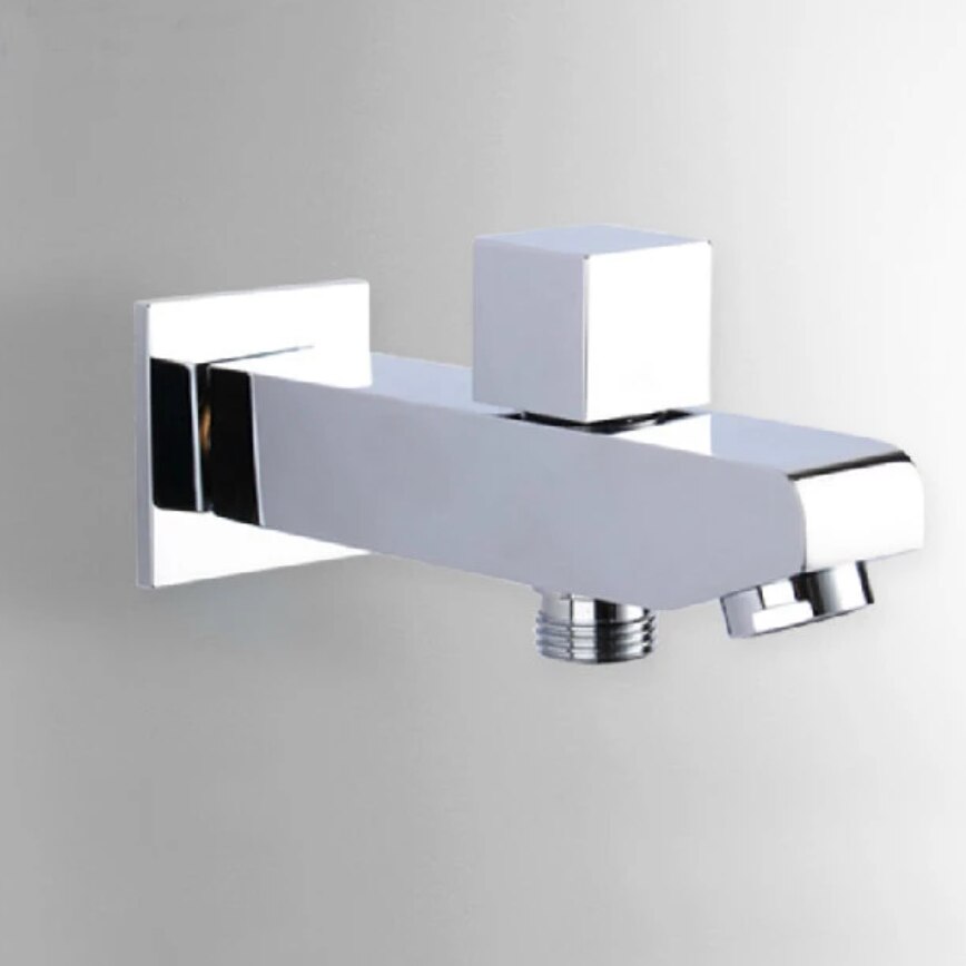 Single cold With Diverter Water Outlet Spout Mixer Tap Faucet Filling Angel Valve Connector Chromed Brass Wall Mounted