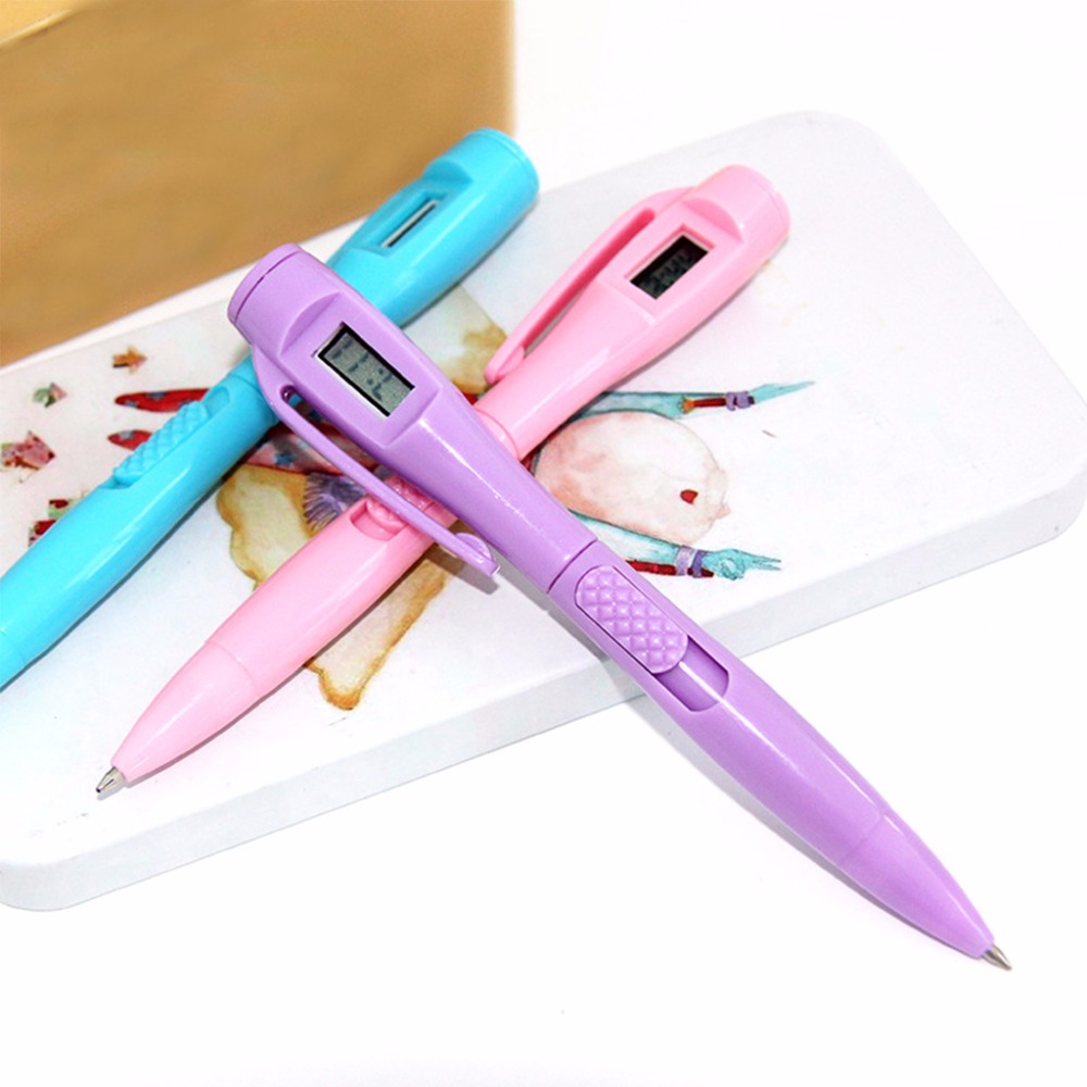 1 Pcs Balpen met Digitale Klok Elektronische Klok Pen Examen Pennen Horloge Pen