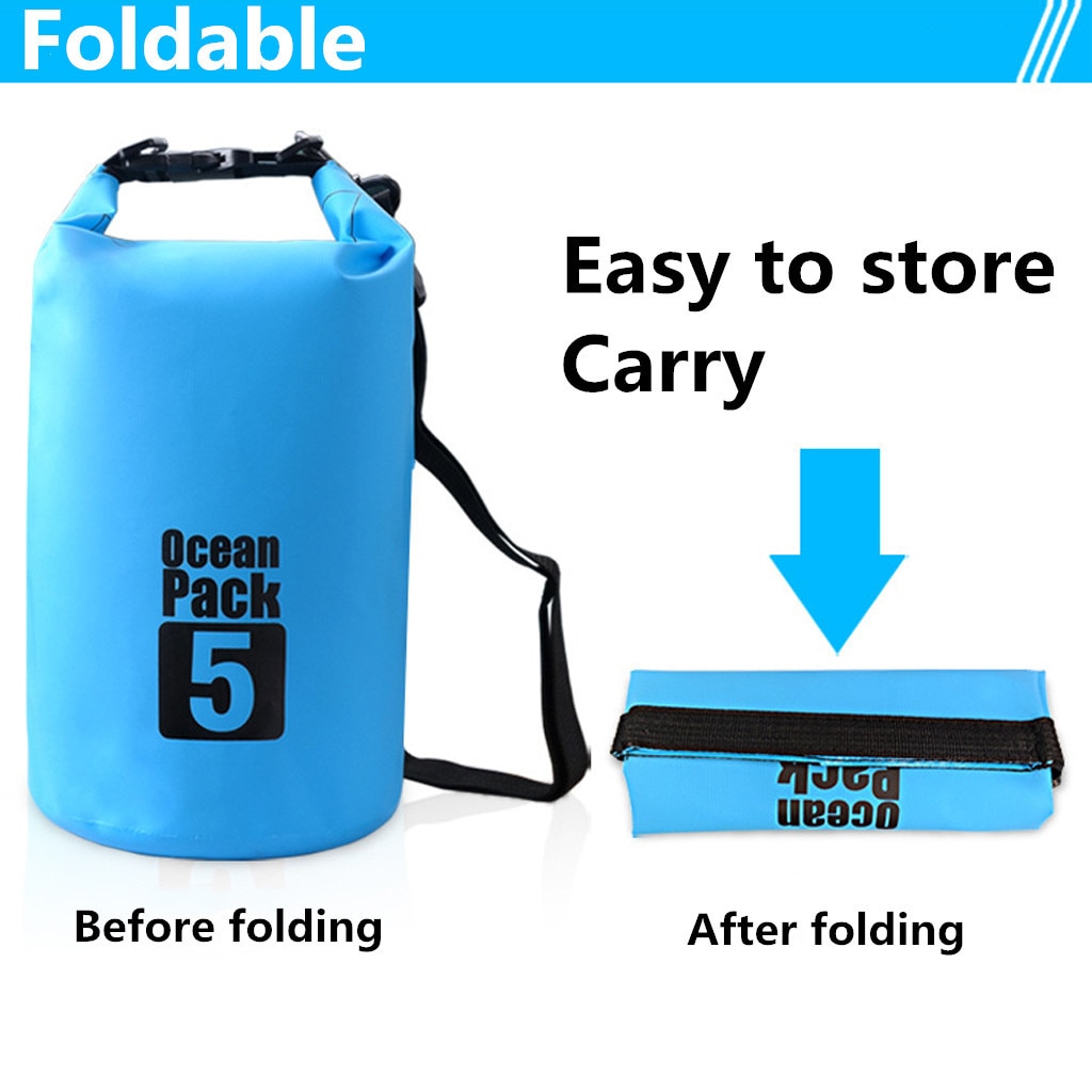 Outdoor Waterproof Dry Sack Folded Storage Bag Travel Swimming Bags Dry For storage bag or auxiliary floating life preserver