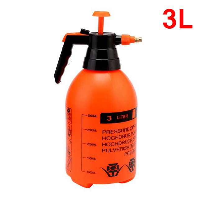 Orange 2l/3l bärbar tryck trädgård sprayflaska vattenkokare växt blommor bevattning vattenkanna spruta trädgårdsredskap: 3l