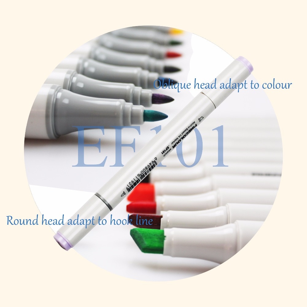 Finecolour-Rotuladores artísticos de doble punta, 160 colores para caligrafía y dibujo, marcadores con base de alcohol, EF101