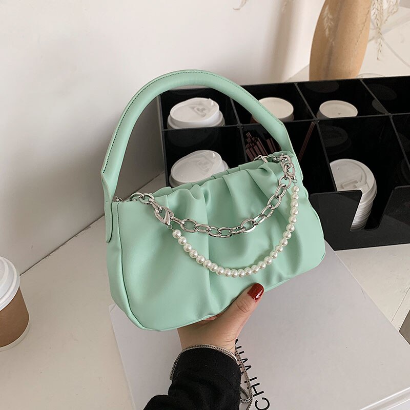 Tote Bags Women's Brand Handbag Leather Small Clutches Chic Retro Chain Shoulder Bag Women Crossbody Bag Lady Hand Purse