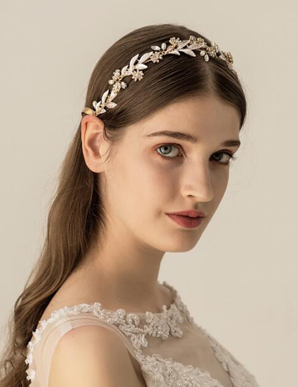 Bandeau de mariée en or bohème, serre-tête en cristal, perle, vigne, fleur, Halo, accessoires pour cheveux de mariage
