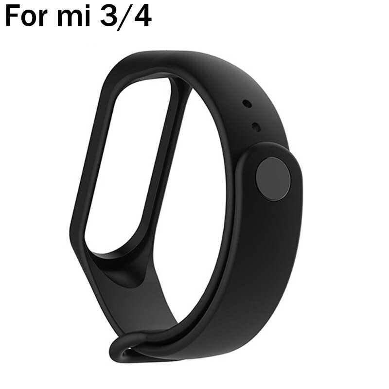 Inteligentna bransoletka dla Xiaomi Mi Band 6 5 pasek silikonowy MiBand 3 4 bransoletka pasek na rękę dla Xiaomi Mi Band 6 wymienny pasek do: Black for mi 3 4