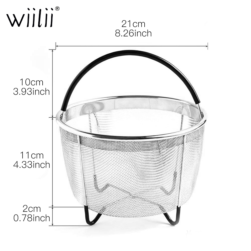 Wiilii Steamer Basket For Instant Pot Stackable Mesh Vegetable Steamer Insert Egg Basket Stainless Steel Pasta Strainer