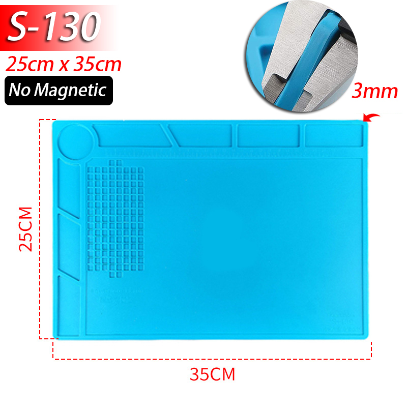 Lötstation Matte Silikon Arbeitsmatte Hitzebeständig 932 ° F Antistatische Magnetmatte für die Reparatur elektronischer Telefon-Laptop-Uhren: Rot