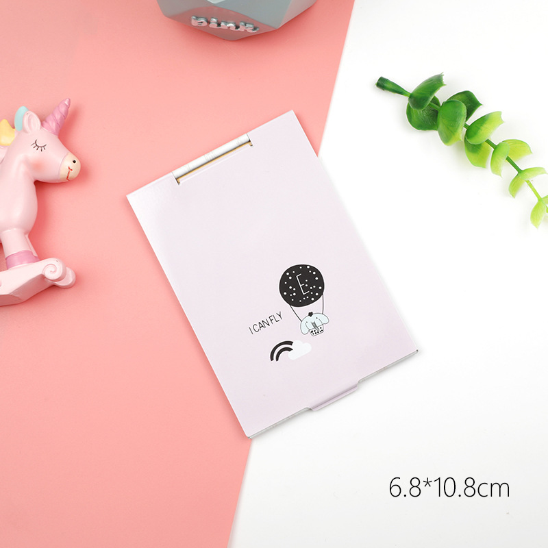 Mini- Cartoon Ultra-thin Makeup Mirror Vanity Cosmetic 4 Sizes Make Up Pocket Silver Rectangle Foldable Compact Folding Mirrors: 3