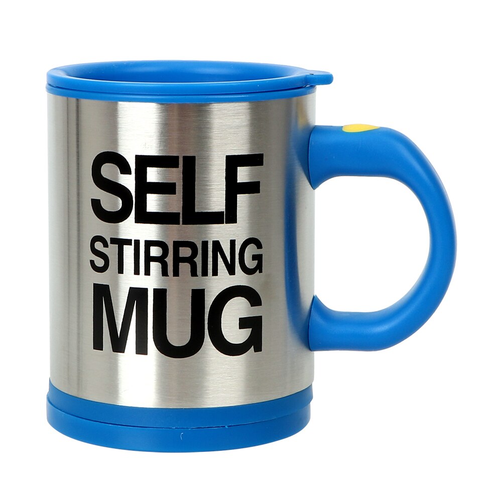 400ml automatische zelfroerende mok elektrische luie dubbel geïsoleerde slimme beker roestvrijstalen thermische beker koffiemelkmengbeker: Diepblauw