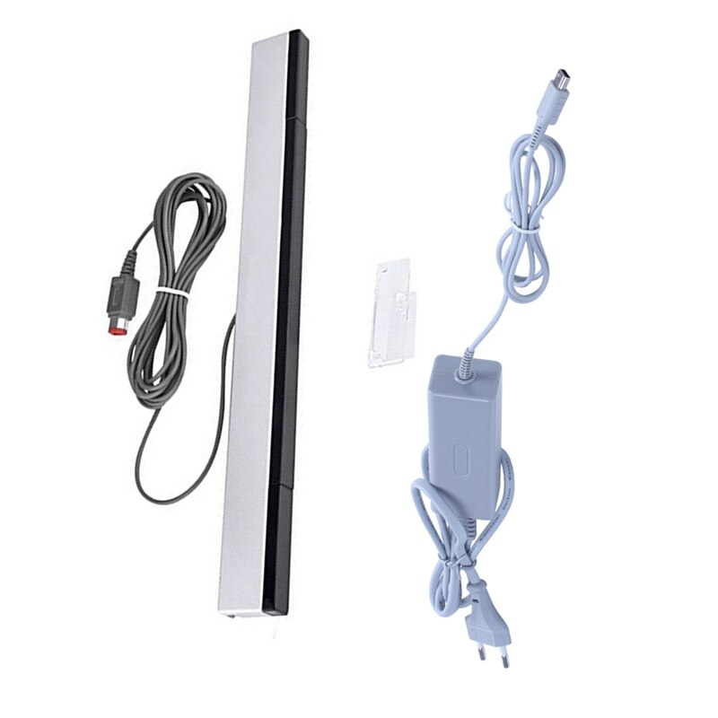 1pcs adaptador de alimentação ac cabo para nintendo ue plug & 1pcs infravermelho ir sinal cabo sensor barra/receptor para nintendo