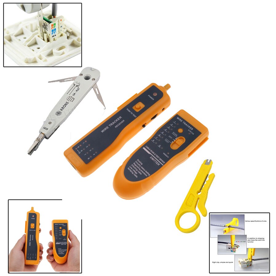 RJ45 RJ11 RJ12 Katze5 Katze5e Tragbare LAN Netzwerk Werkzeug Bausatz Utp Kabel Tester UND Zange crimpen Crimper Stecker Draht Stripper köpfe