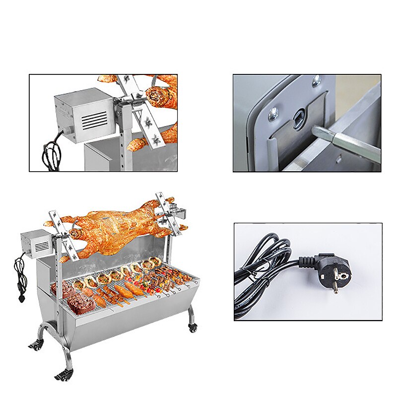 50-70Kg acier inoxydable grillé agneau entier moteur gril moteur rotatif Barbecue moteur électrique