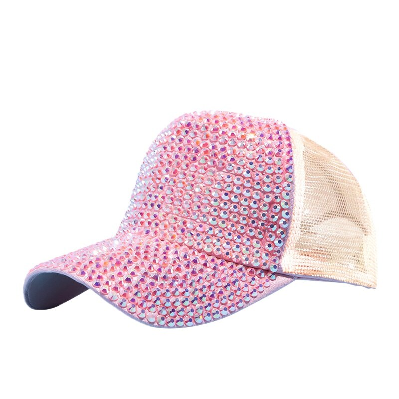 Nuove Donne di Modo Berretto Da Baseball di Strass Perla Di Lusso Paillettes Sport Cap Traspirante Snapback Cappello di Sun del Cappello di Hip Hop: B1