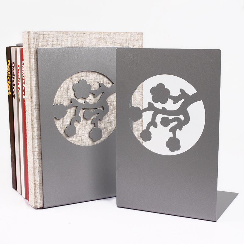 Uitgeholde metalen boekensteunen Zandloperontwerp Metalen boekensteunen voor thuiskantoor Decoratieve boekenstoppers Boekenhouders: WHITE
