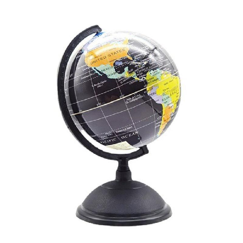 20 cm English HD Globe World Map Geography Teaching Students Smart Map Teaching Decoration Home Decoration Products: Black