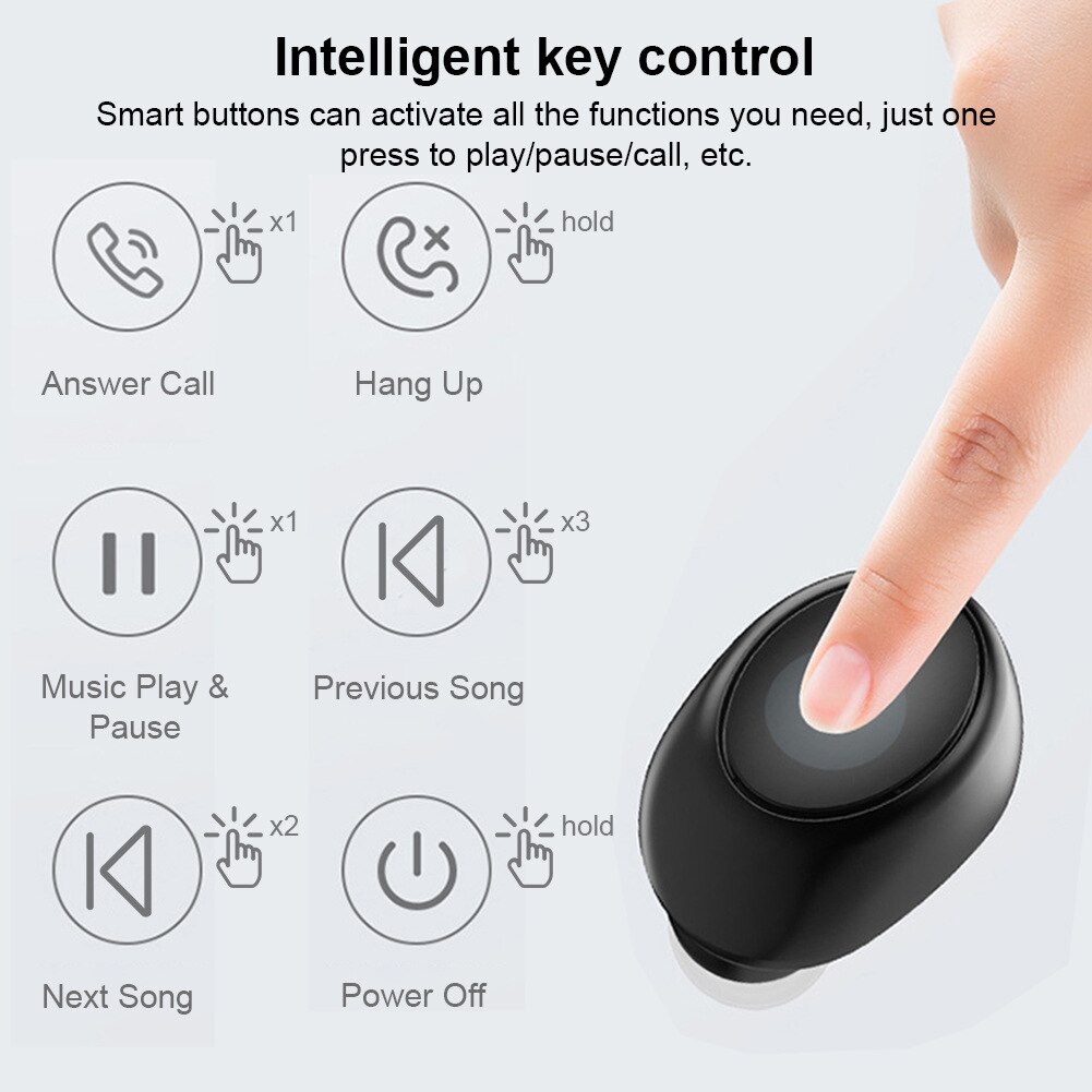 Einseitiger Kopfhörer x6 Mini-Bluetooth-Sport-unsichtbares Headset-Auto-Ein-Ohr-In-Ear-5,0 kleines Headset