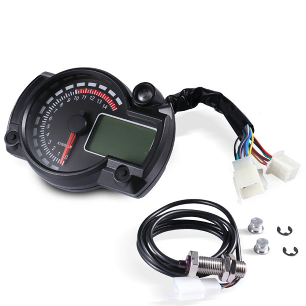 Motorcykel hastighetsmätare 7 färger lcd digital odometer justerbar max 299km/ h instrumentbräda motorcykel hastighetsmätare för koso  rx2n: Default Title