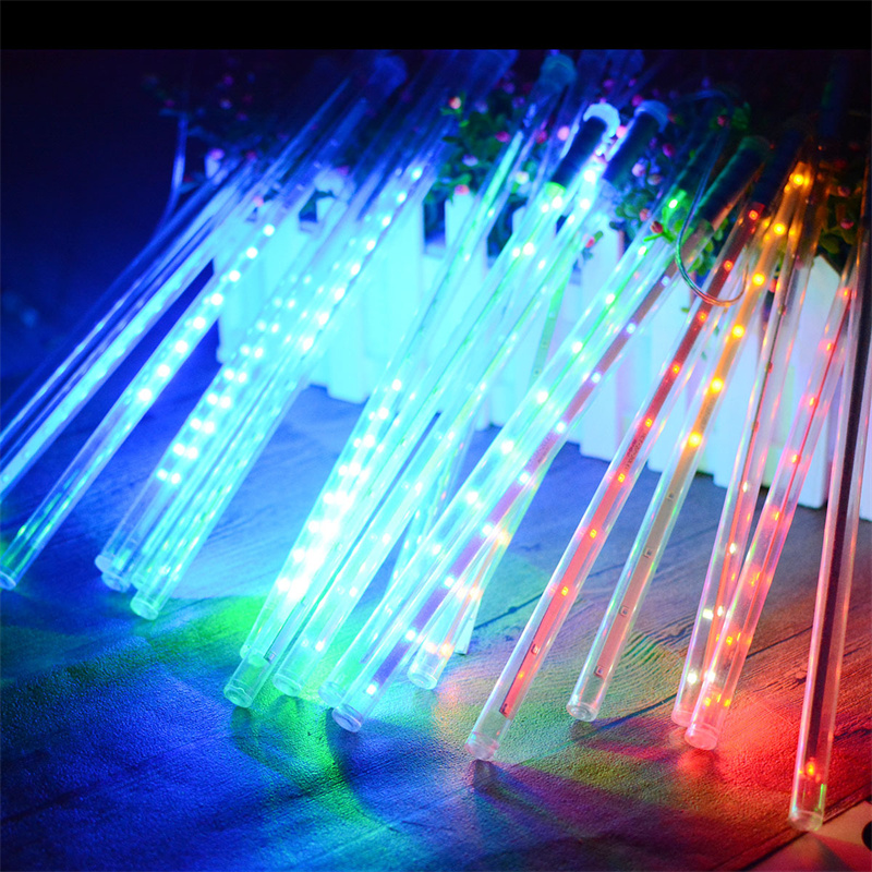 Solar LED Meteor Shower Lights Waterproof Snow Falling Outdoor String Lights for Garden Party Wedding Christmas Tree Patio Decor