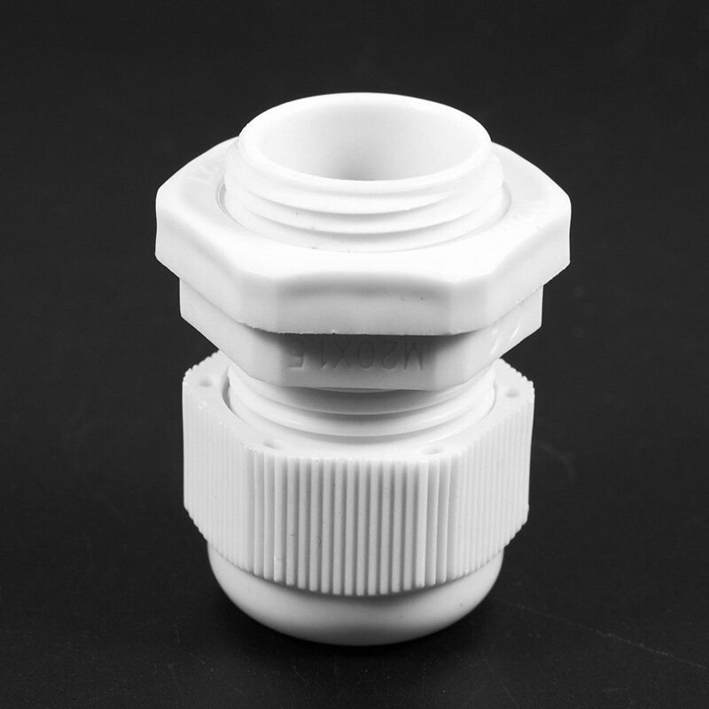 ! 6 Pcs White Plastic Waterproof Cable Glands Jointer M20 x 1.5