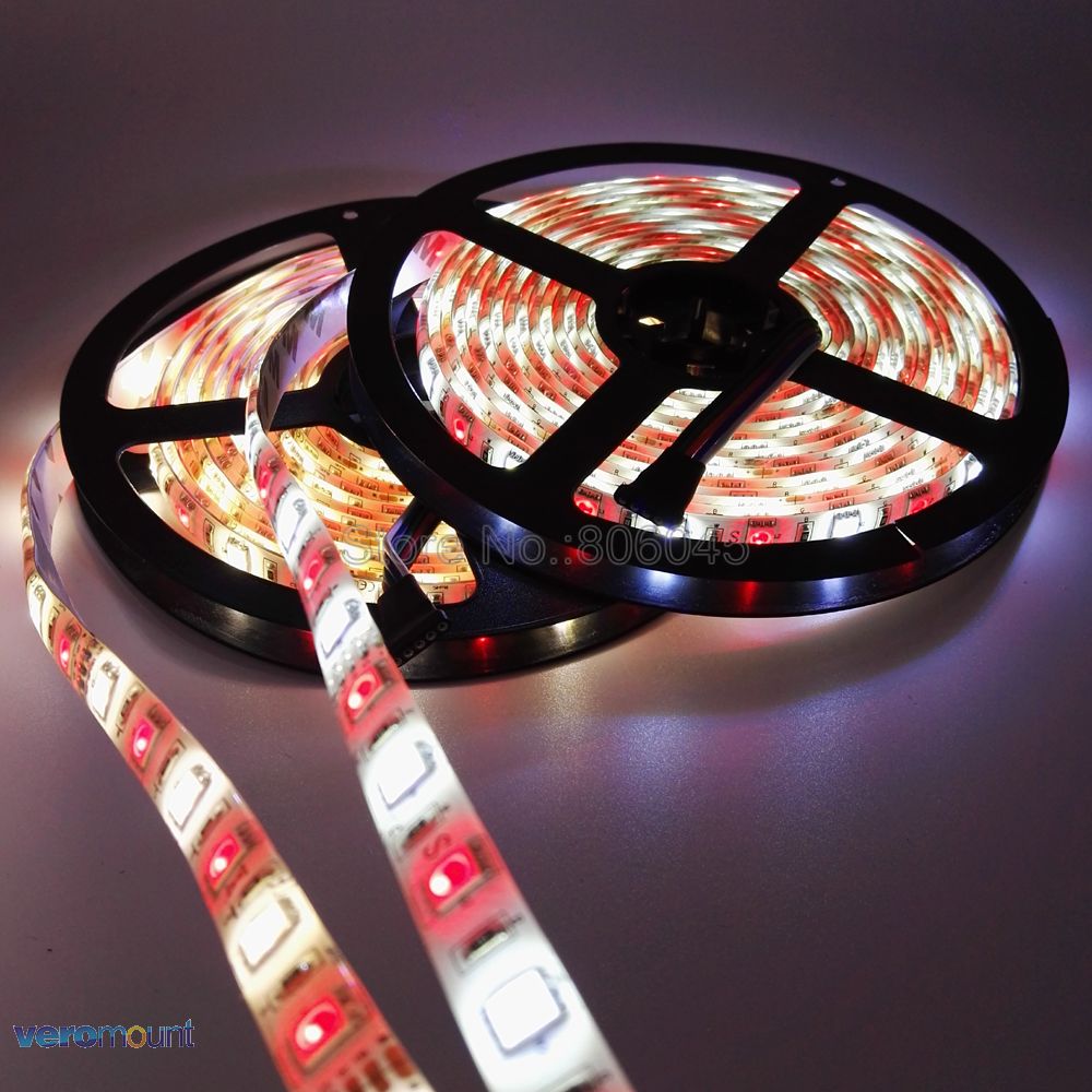 12V 5050 Rgbw Rgbww Led Strip 60Leds/M 5M Met Mini 21Key Rf Wifi Afstandsbediening alexa Google Voice Control + Voeding