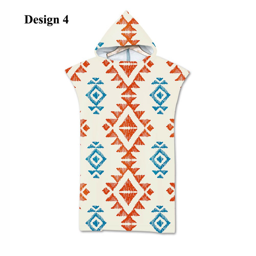 , triángulos geométricos aztecas, zigzag, diamantes, copos de nieve, Poncho grande para adulto, capucha, piscina, baño, toalla de playa: Design 4