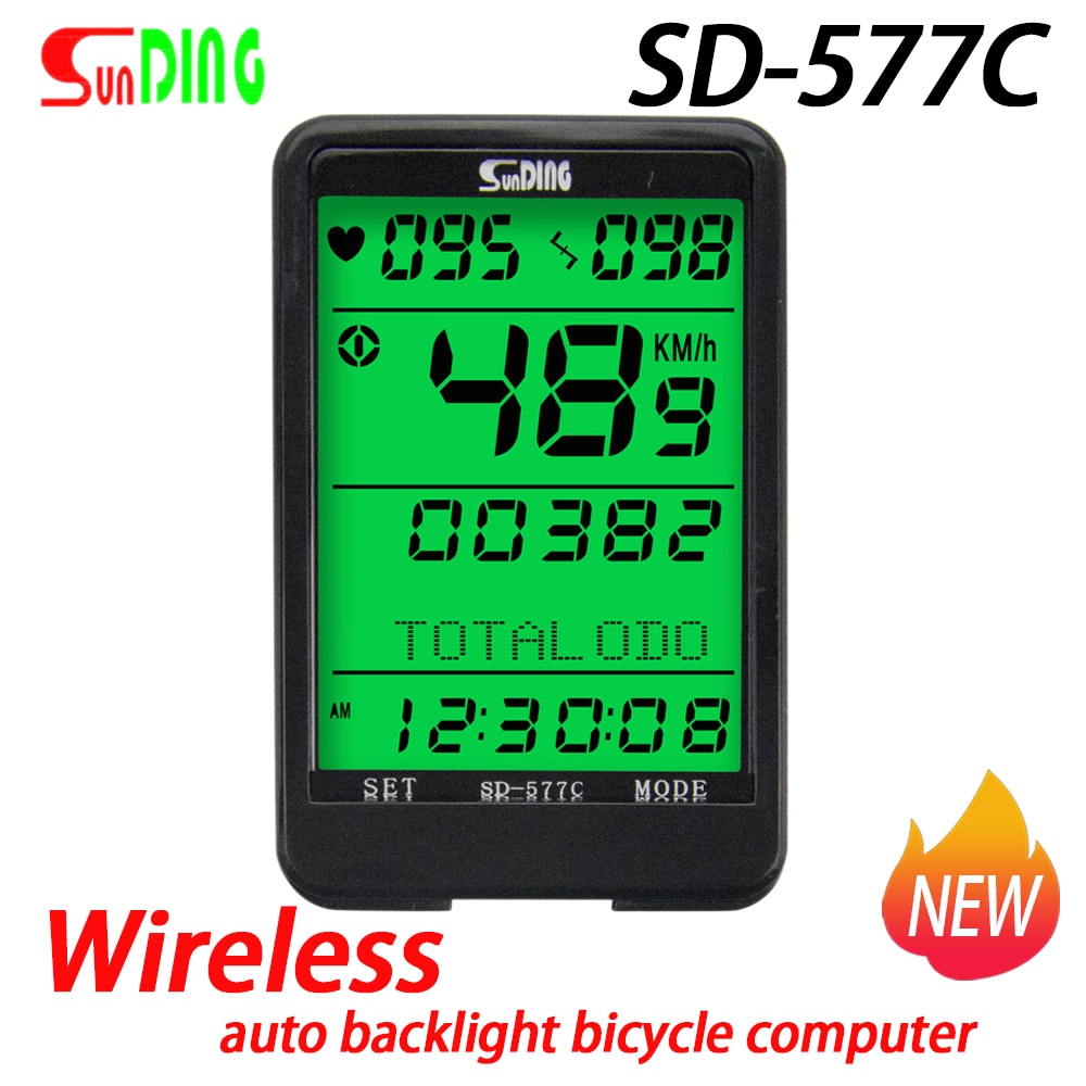 Sunding SD-577C vélo ordinateur sans fil chronomètre vtt vélo cyclisme odomètre chronomètre vélo compteur de vitesse avec LCD 577A filaire