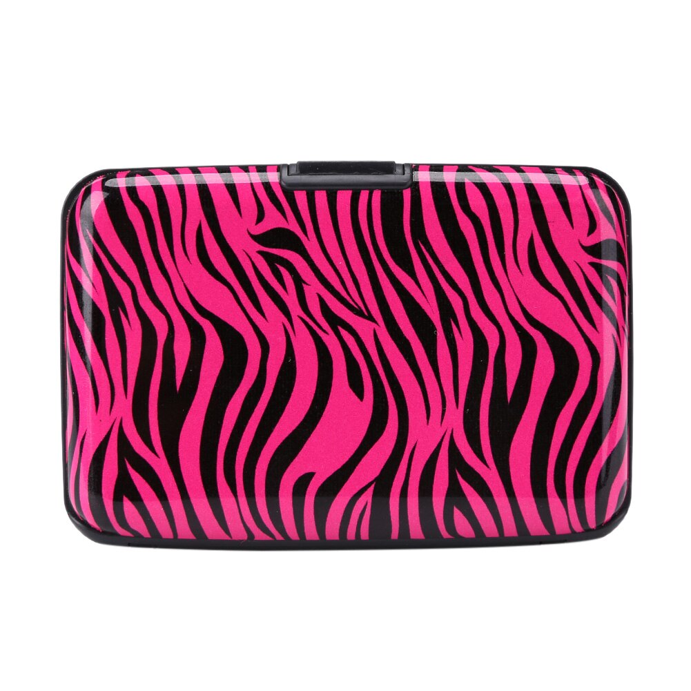 Zebra Bank Karte Halter RFID Aluminium Brieftasche Karte Protector Geldbörse Business Kredit Mini ID Karte Halter: Rosa