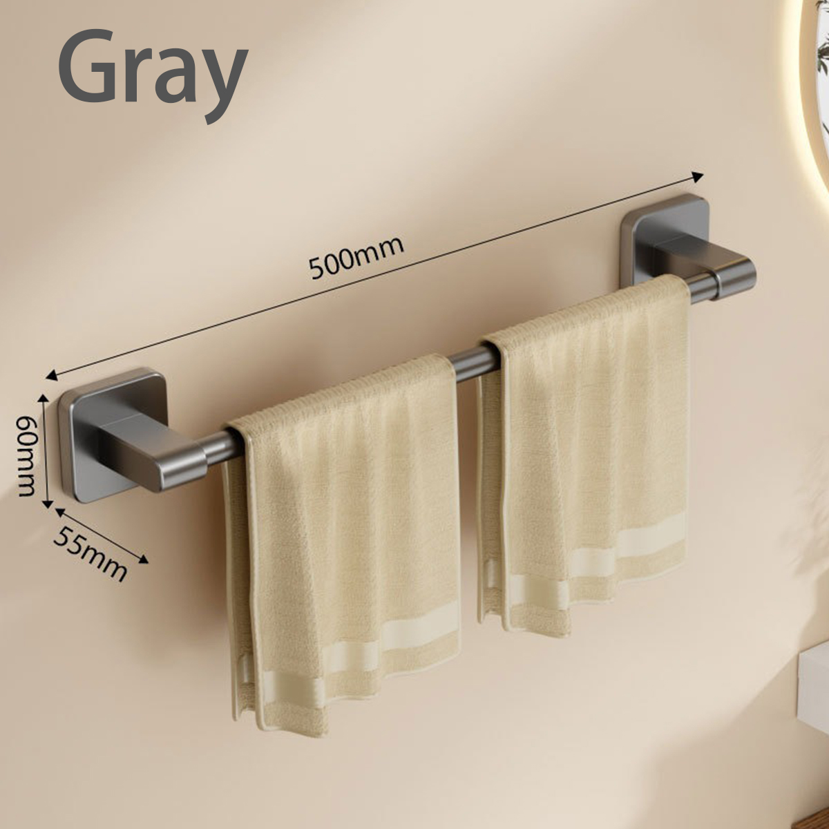 Badkamer Handdoekenrek Aan De Muur, Zwarte Handdoekstang Met Aluminium En Handdoekhouder, Douche-En Badhanddoekrekken