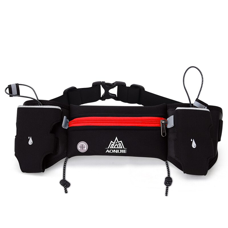 * AONIJIE E834 Marathon Jogging Fietsen Running Hydratatie Riem Heuptas Pouch Fanny Pack Telefoon Houder Voor 250 ml Water flessen: Red