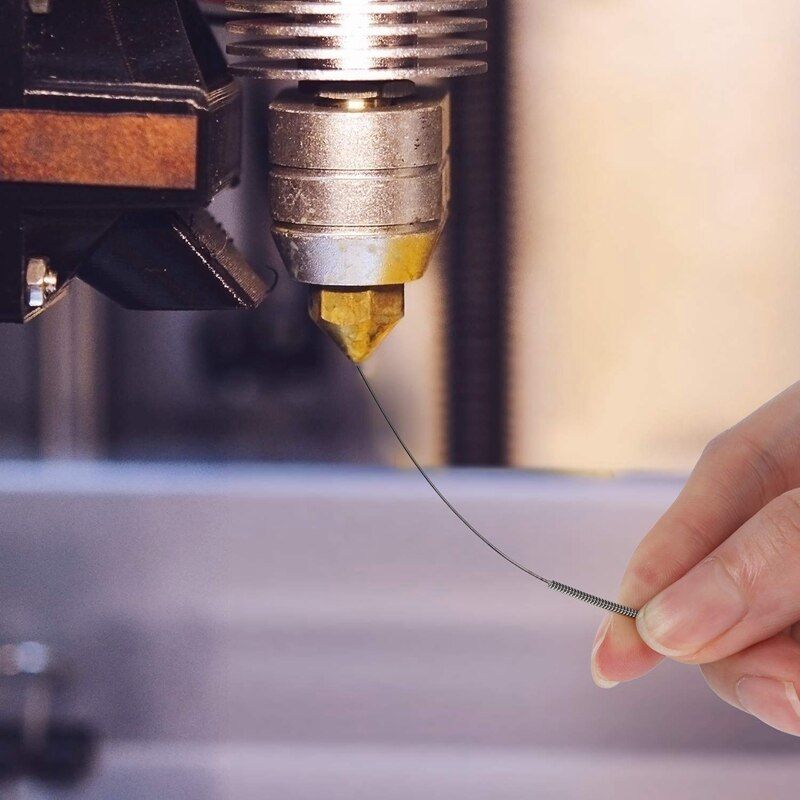 3D Printer Nozzle and Nozzle Cleaner 1.75/0.4 mm Print Head MK8 Nozzle + 10 Needle Cleaning + 2 Anti Static Tweezers