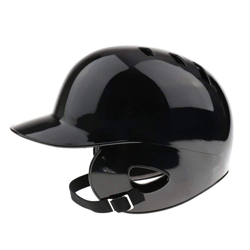 Hg-batter's hjelm softball baseball hjelm dobbelt flap - sort