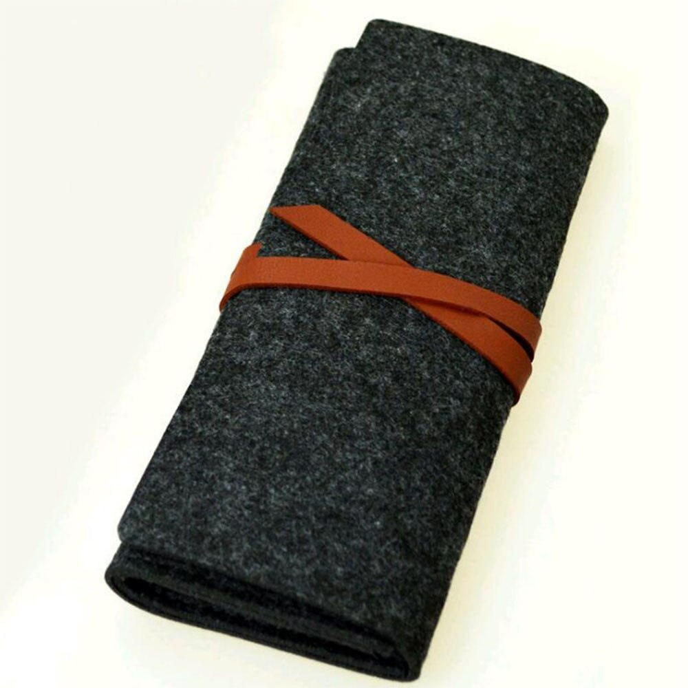 Draagbare Roll Etui Vilten Doek Potlood Tas Voor Meisjes Jongens Leuke Grote Pen Box Briefpapier School Office Supplyies