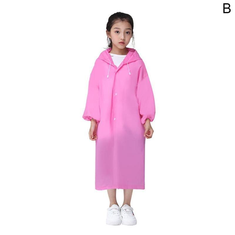 Crianças capa de chuva capa de chuva capa de poncho meninas meninos à prova dwaterproof água capas de chuva transparente descartável impermeável crianças casaco: Pink