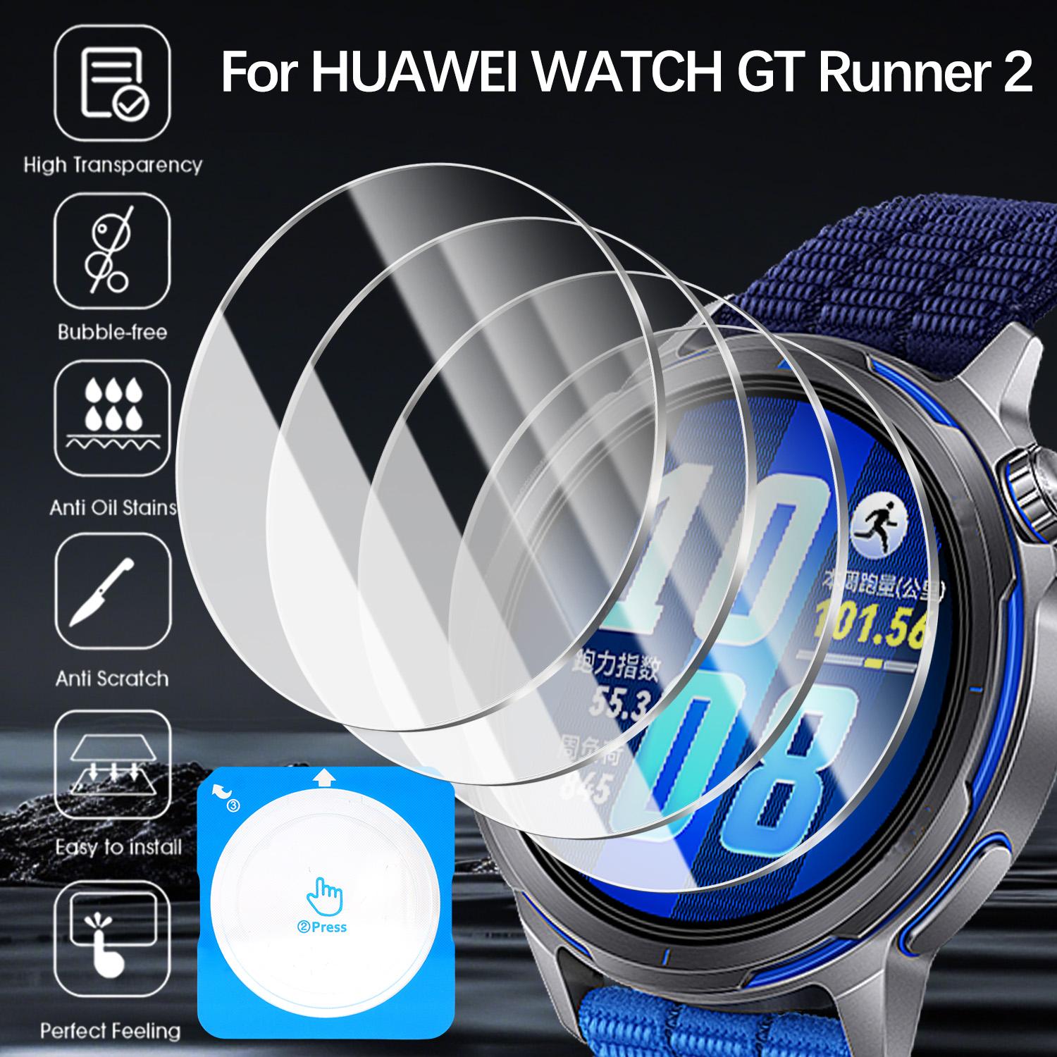Folia ze szkła hartowanego, osłona ekranu robić Huawei zegarek GT biegacz 2 43mm, z automatycznym wyrównaniem i łatwym zestawem robić instalacji.