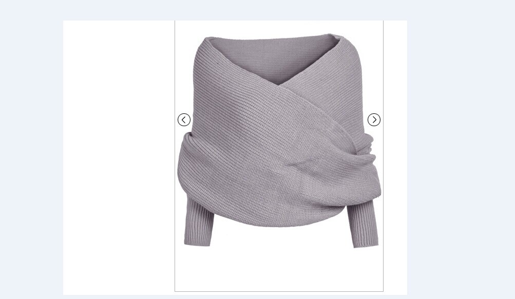 Høst gensere kvinner off shoulder cross wrap genser skjorte slash hals kort tee topp genser strikketøy: Grå