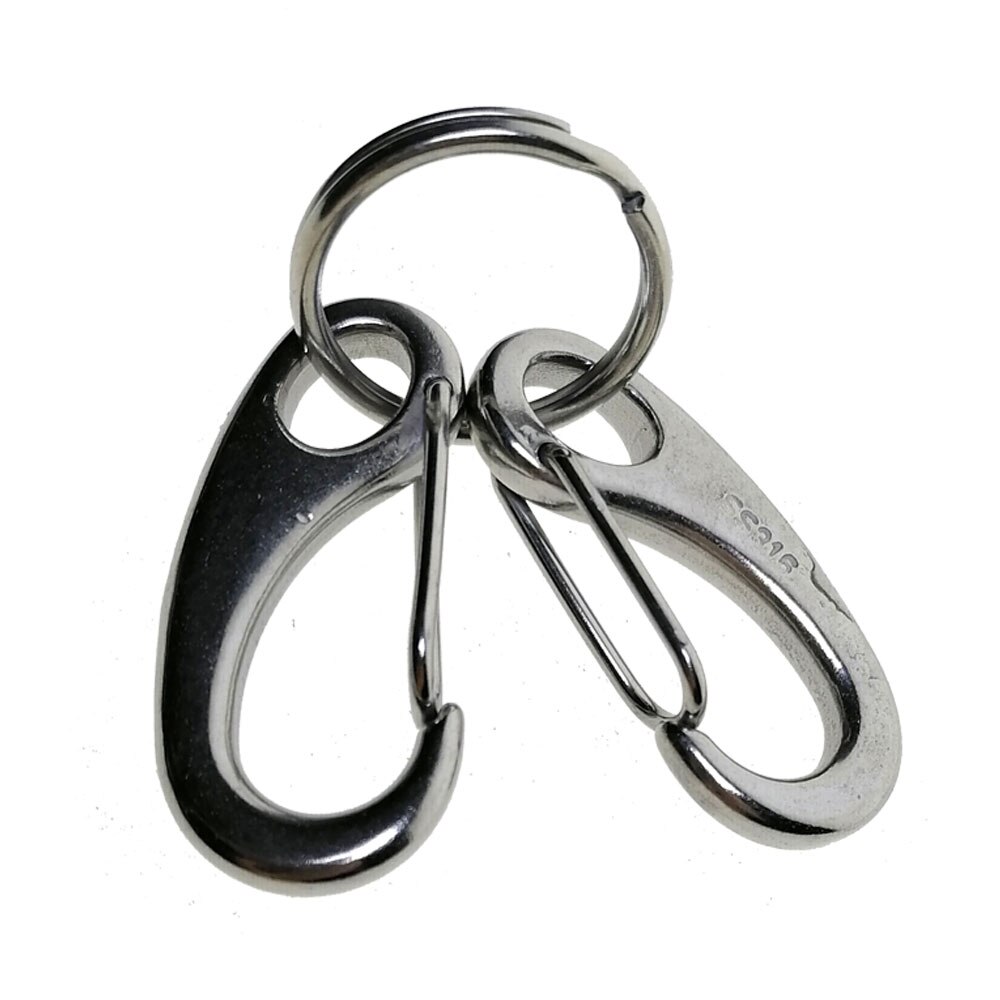 316 edelstahl-schnorchel-, schwimm- und tauch-schnellverschluss-schlüsselanhänger mit karabinerhaken und schnellverschlussclip mit schlüsselkette
